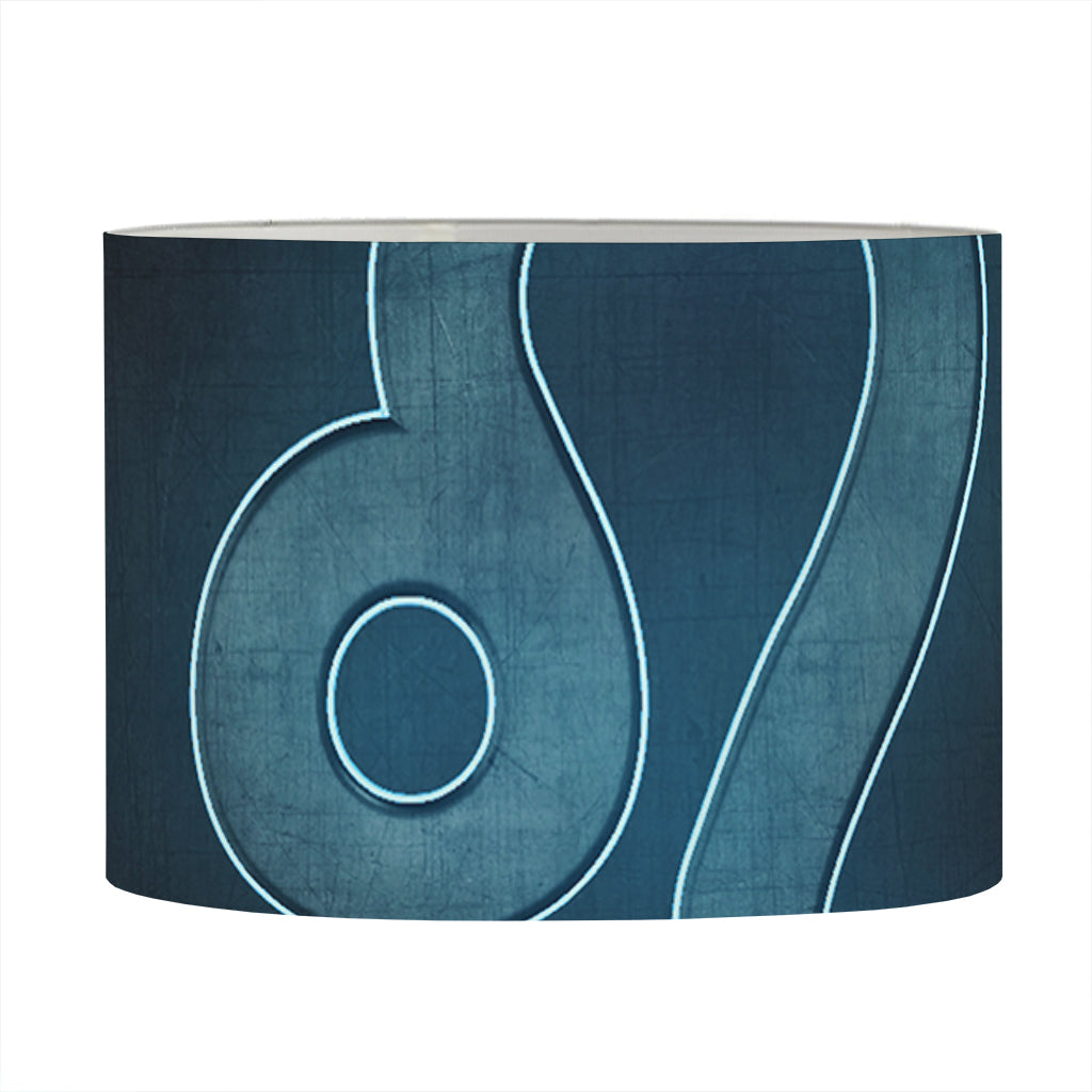 Blue Leo Zodiac Sign Print Drum Lamp Shade