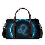 Blue Leo Zodiac Sign Print Duffle Bag