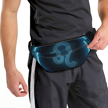 Blue Leo Zodiac Sign Print Fanny Pack