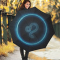 Blue Leo Zodiac Sign Print Foldable Umbrella