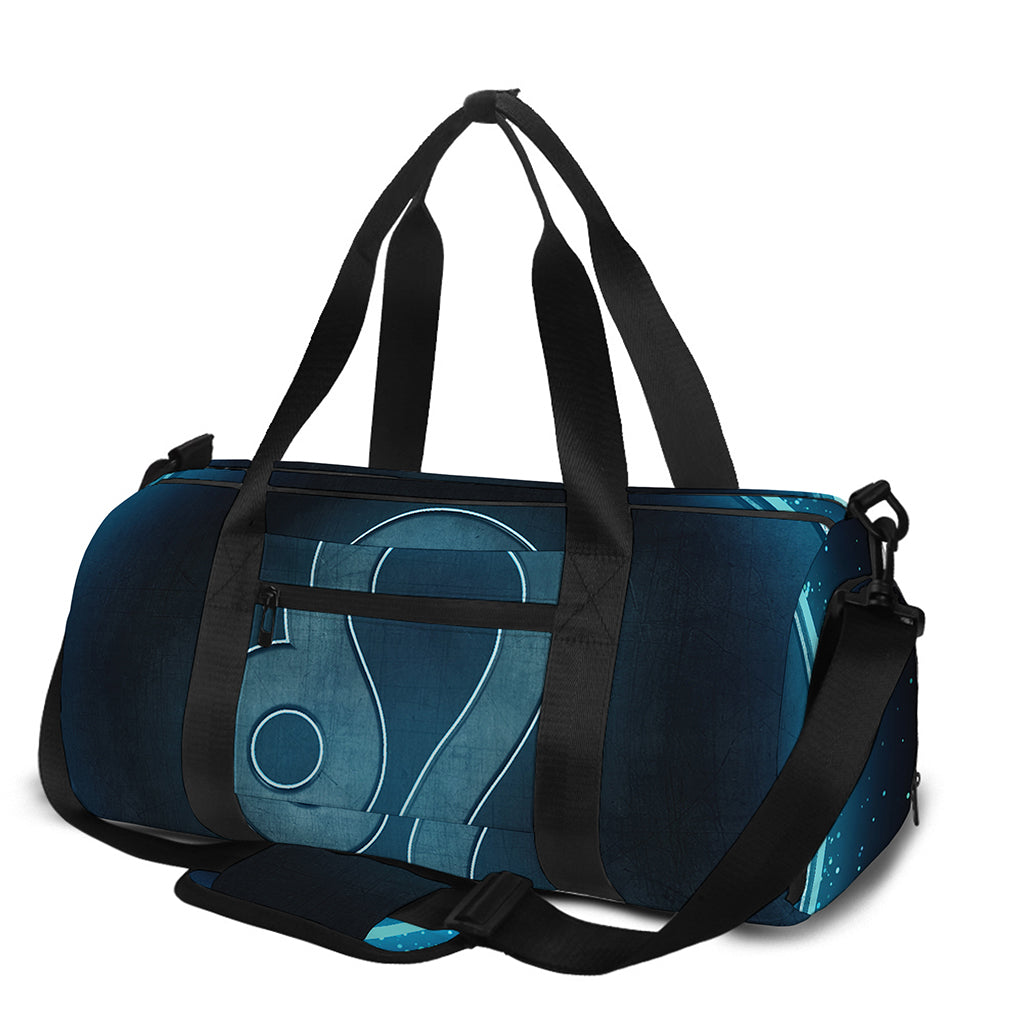 Blue Leo Zodiac Sign Print Gym Bag
