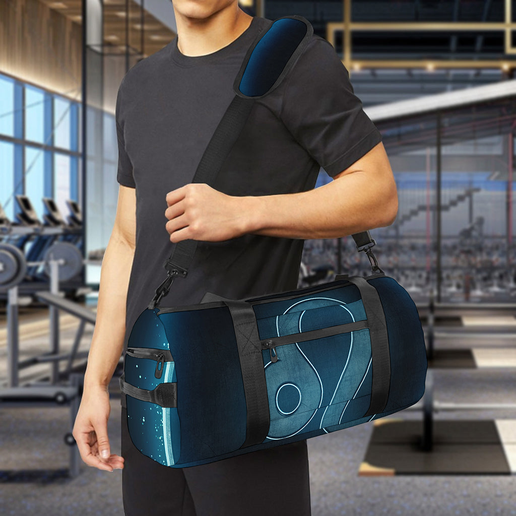 Blue Leo Zodiac Sign Print Gym Bag