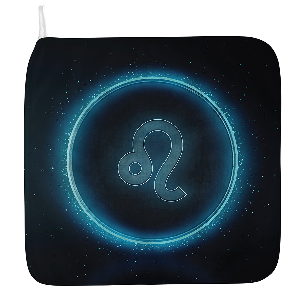 Blue Leo Zodiac Sign Print Hand Towel