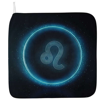 Blue Leo Zodiac Sign Print Hand Towel