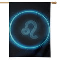 Blue Leo Zodiac Sign Print House Flag