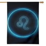 Blue Leo Zodiac Sign Print House Flag
