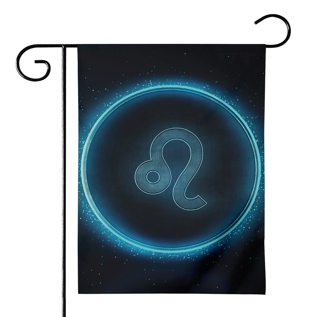 Blue Leo Zodiac Sign Print House Flag