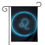 Blue Leo Zodiac Sign Print House Flag
