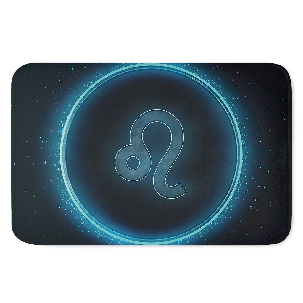 Blue Leo Zodiac Sign Print Indoor Door Mat