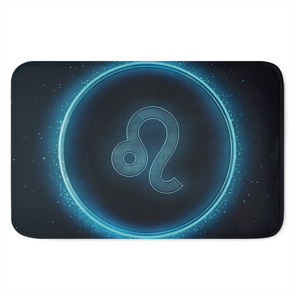 Blue Leo Zodiac Sign Print Indoor Door Mat