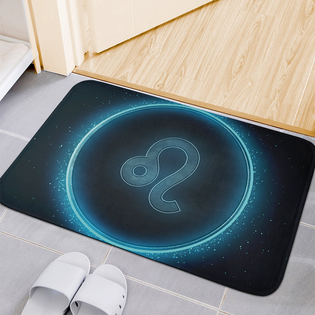 Blue Leo Zodiac Sign Print Indoor Door Mat