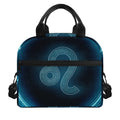 Blue Leo Zodiac Sign Print Insulated Lunch Bag