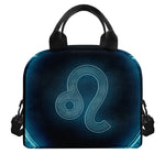 Blue Leo Zodiac Sign Print Insulated Lunch Bag