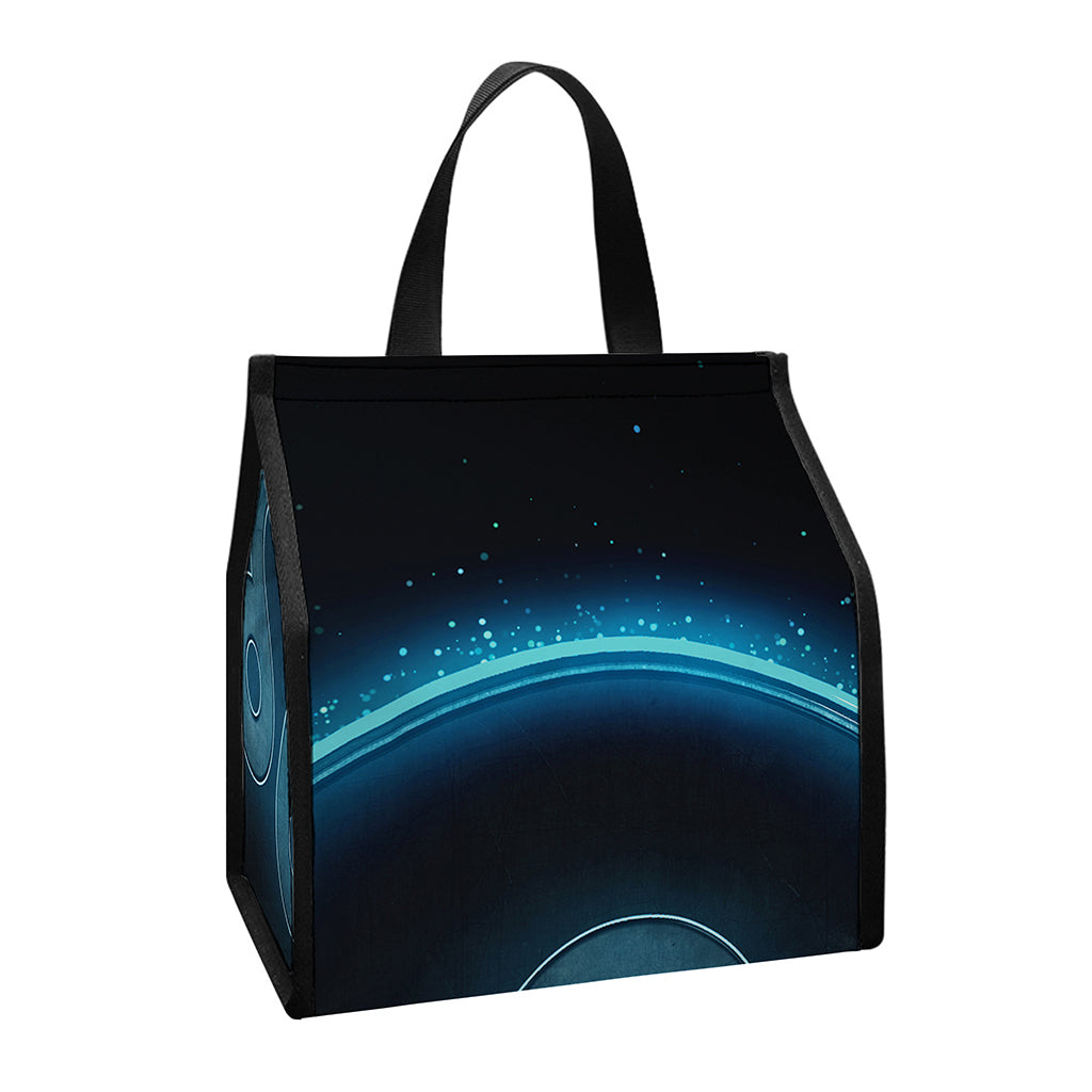 Blue Leo Zodiac Sign Print Insulated Lunch Tote