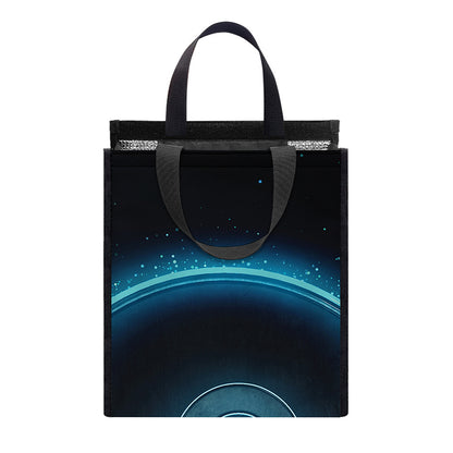 Blue Leo Zodiac Sign Print Insulated Lunch Tote