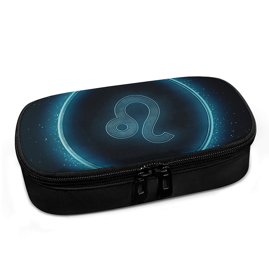 Blue Leo Zodiac Sign Print Insulin Cooler Travel Case