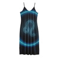Blue Leo Zodiac Sign Print Jersey Midi Cami Dress