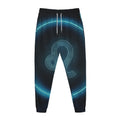 Blue Leo Zodiac Sign Print Jogger Pants