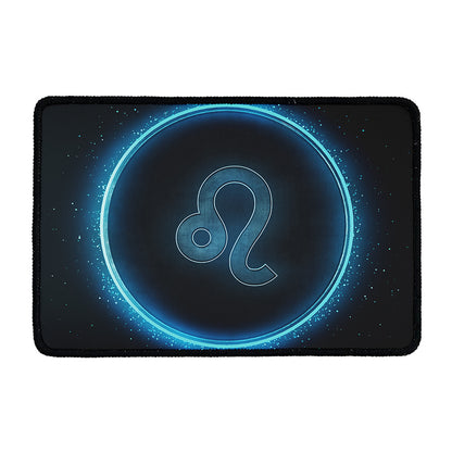 Blue Leo Zodiac Sign Print Kitchen Mat
