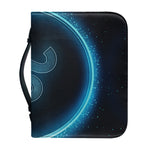 Blue Leo Zodiac Sign Print Leather Bible Cover