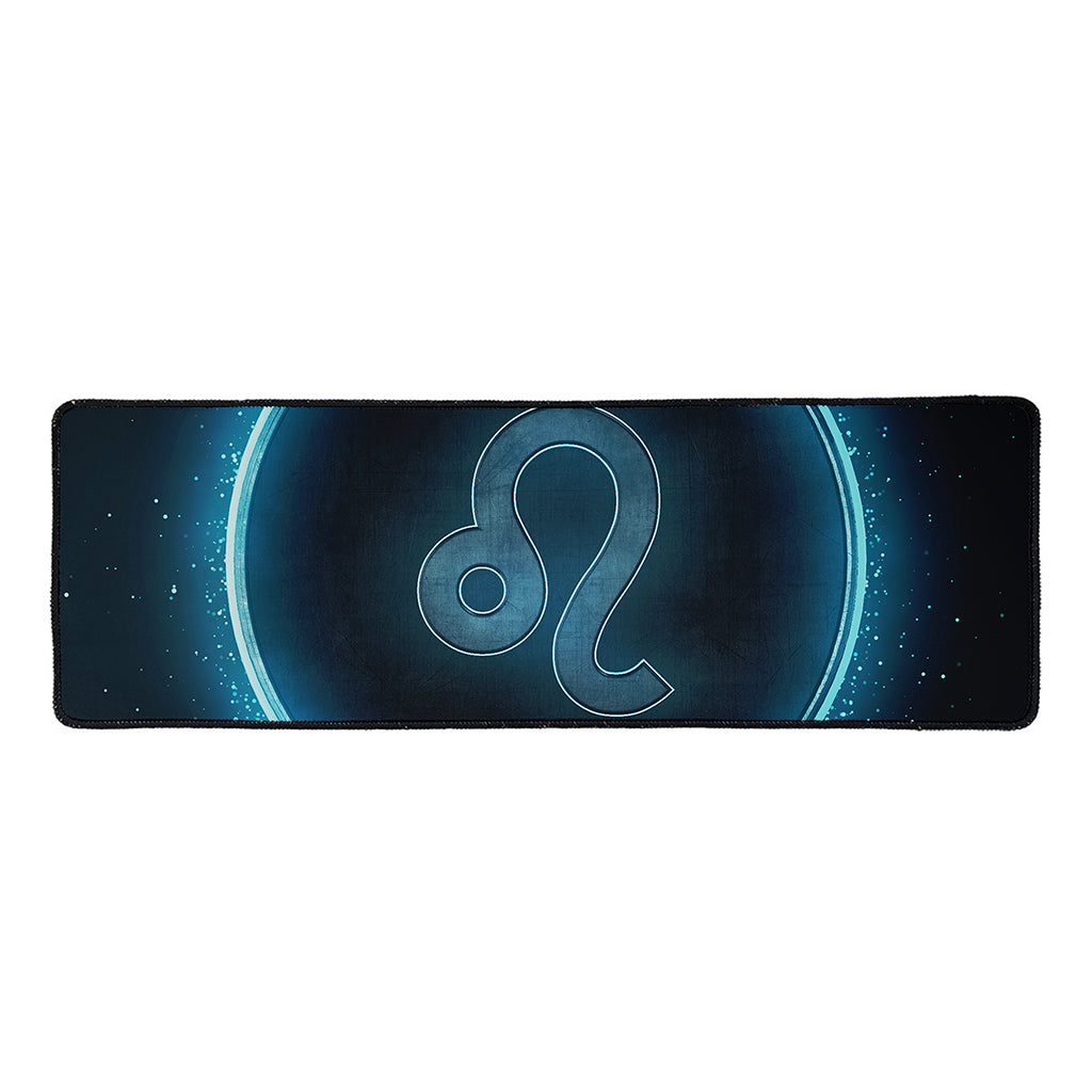 Blue Leo Zodiac Sign Print Long Kitchen Mat