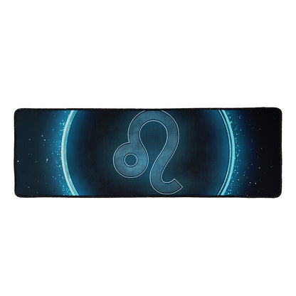 Blue Leo Zodiac Sign Print Long Kitchen Mat