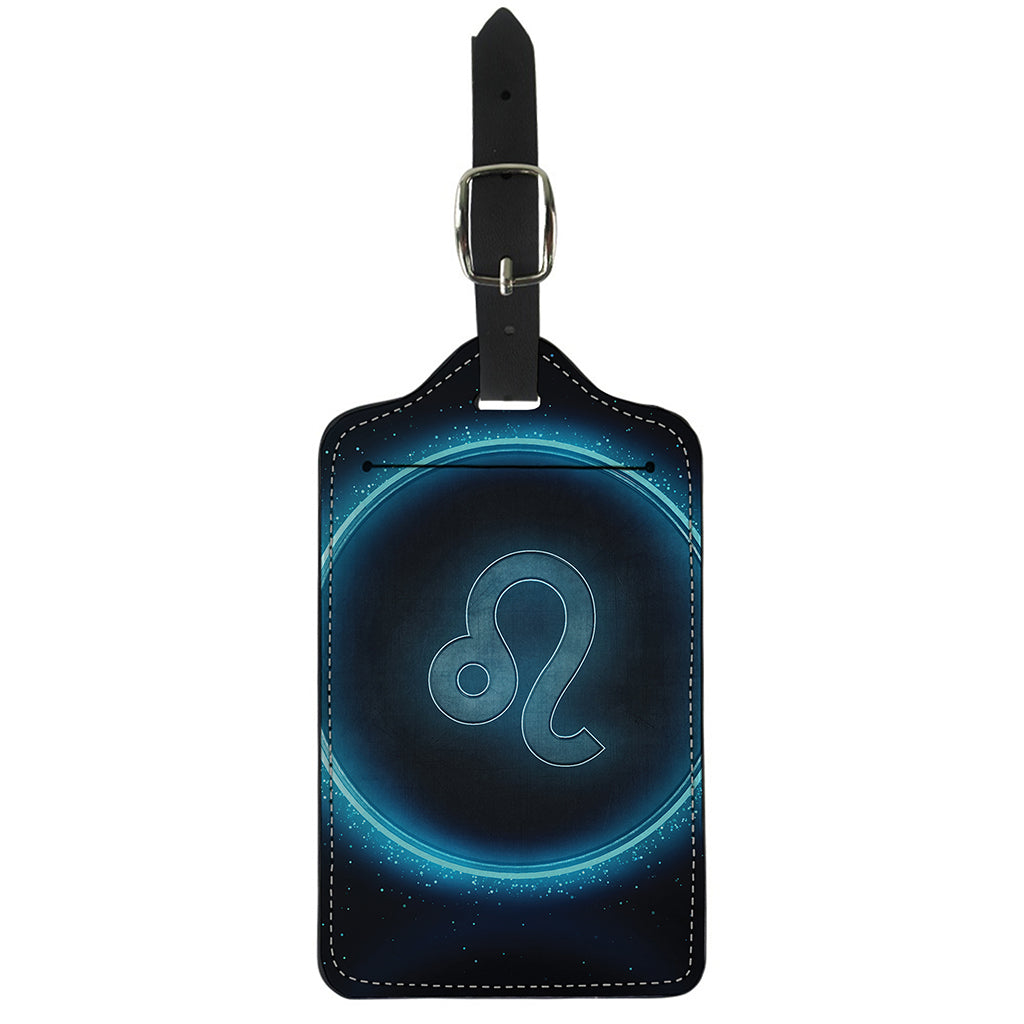Blue Leo Zodiac Sign Print Luggage Tag