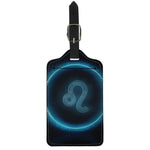Blue Leo Zodiac Sign Print Luggage Tag