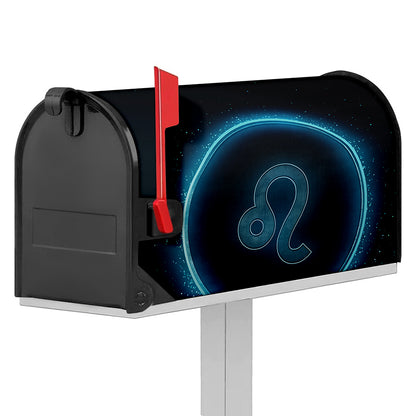 Blue Leo Zodiac Sign Print Mailbox Cover