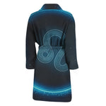 Blue Leo Zodiac Sign Print Men's Bathrobe