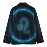 Blue Leo Zodiac Sign Print Men's Blazer