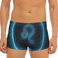 Blue Leo Zodiac Sign Print Men's Short Boxer Briefs