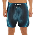 Blue Leo Zodiac Sign Print Men's Split Running Shorts