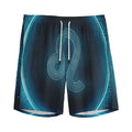 Blue Leo Zodiac Sign Print Men's Athletic Shorts