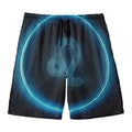 Blue Leo Zodiac Sign Print Men's Swim Trunks