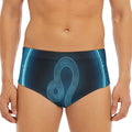 Blue Leo Zodiac Sign Print Men's Triangle Swim Briefs