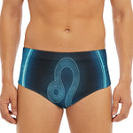 Blue Leo Zodiac Sign Print Men's Triangle Swim Briefs