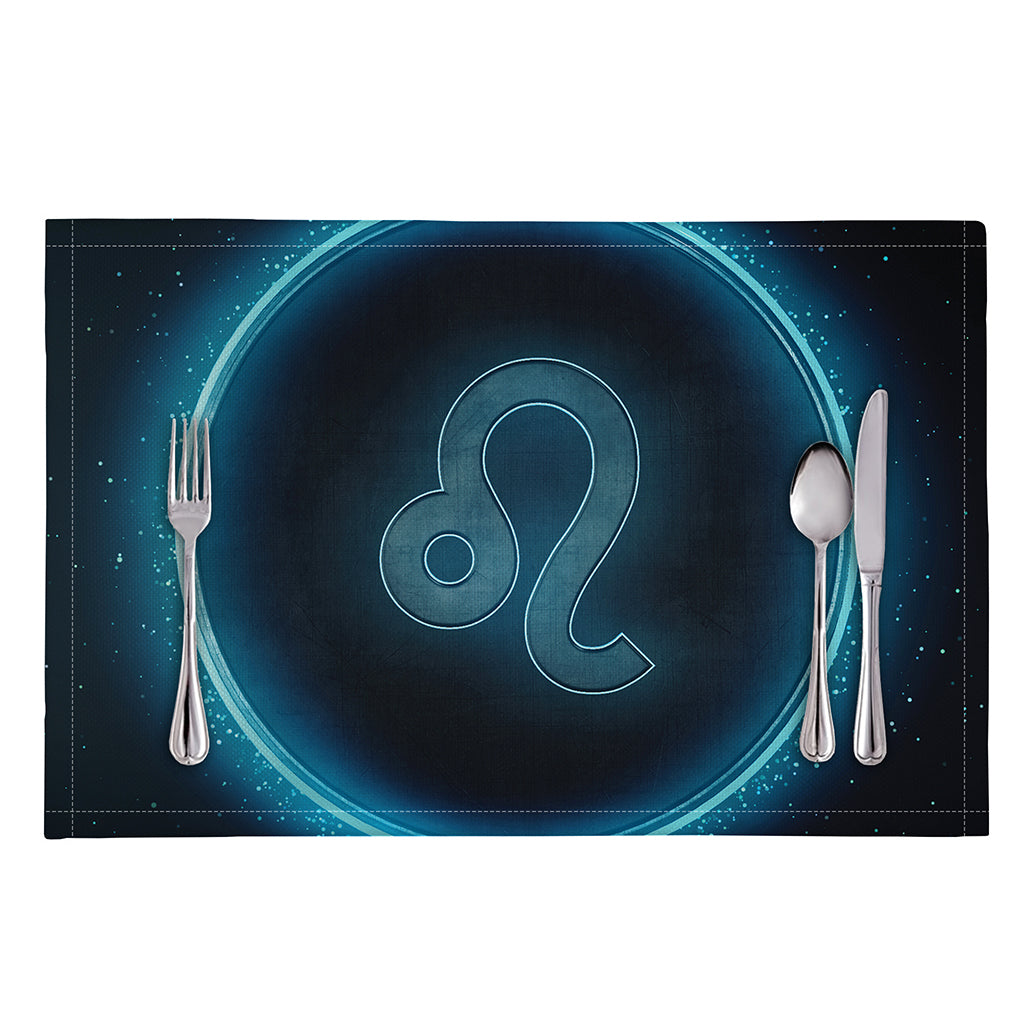Blue Leo Zodiac Sign Print Placemat