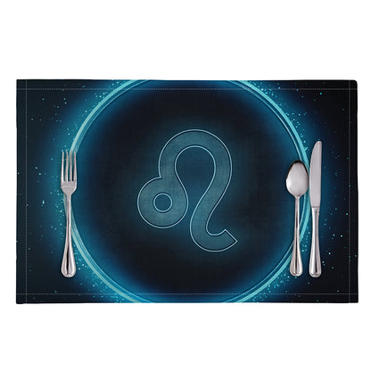 Blue Leo Zodiac Sign Print Placemat