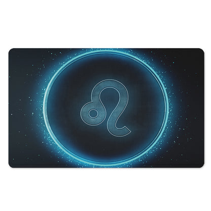 Blue Leo Zodiac Sign Print Polyester Doormat