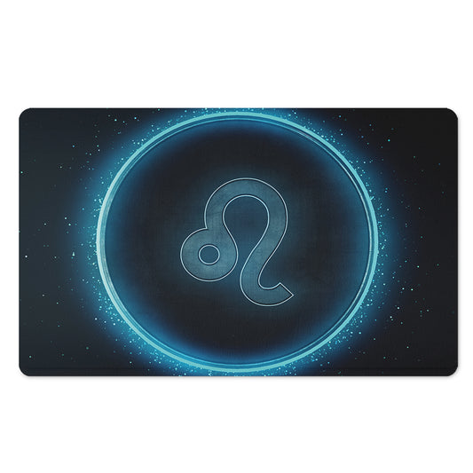 Blue Leo Zodiac Sign Print Polyester Doormat
