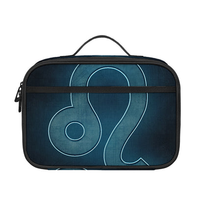 Blue Leo Zodiac Sign Print Portable Lunch Bag