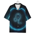Blue Leo Zodiac Sign Print Rayon Hawaiian Shirt