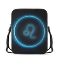 Blue Leo Zodiac Sign Print Rectangular Crossbody Bag