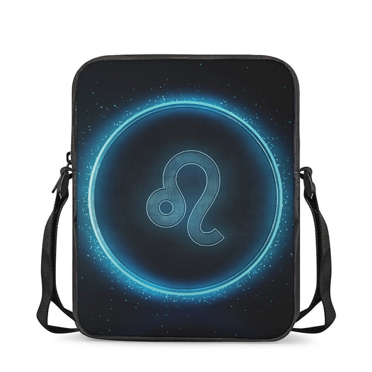 Blue Leo Zodiac Sign Print Rectangular Crossbody Bag