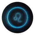 Blue Leo Zodiac Sign Print Round Floor Mat