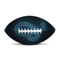 Blue Leo Zodiac Sign Print Rugby Ball