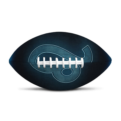 Blue Leo Zodiac Sign Print Rugby Ball