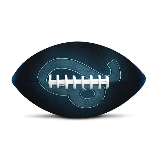 Blue Leo Zodiac Sign Print Rugby Ball