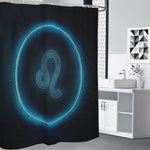 Blue Leo Zodiac Sign Print Shower Curtain